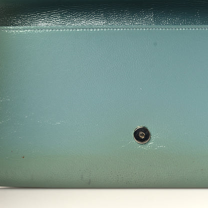 Saint Laurent Textured Patent Monogram Large Belle De Jour Clutch Turquoise 14 of 15