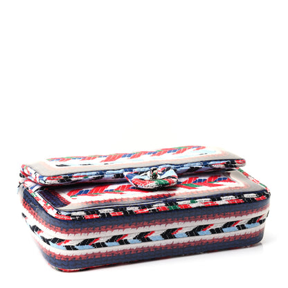 Chanel Tweed Silicone Embroidered Medium Double Flap Multicolor 3 of 4