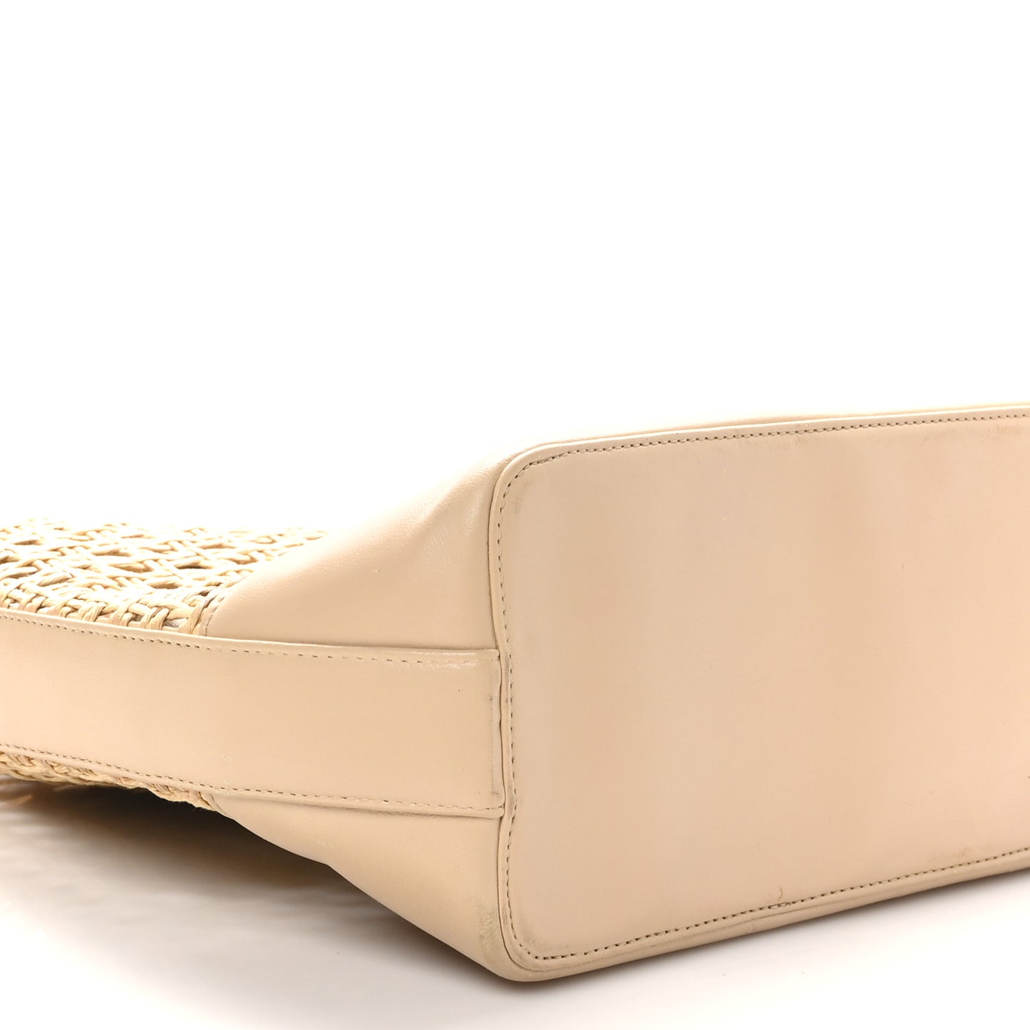 Lambskin Straw CC Tote Beige