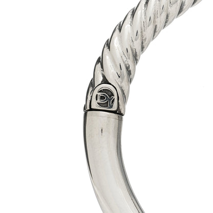 David Yurman Sterling Silver 5mm Sculpted Cable Smooth Hinge Bracelet 4 of 4