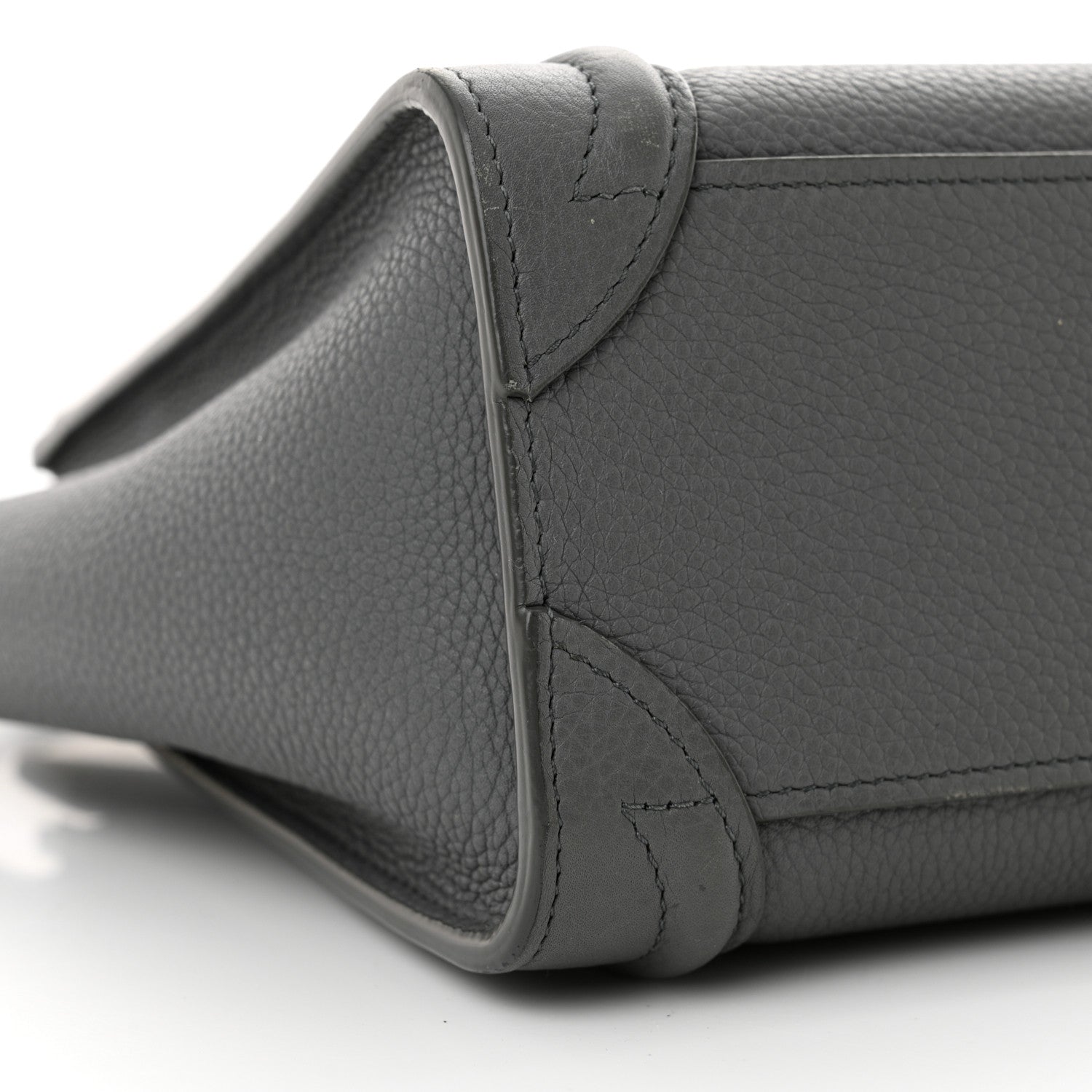 Celine Drummed Calfskin Nano Luggage Kohl 9 of 12