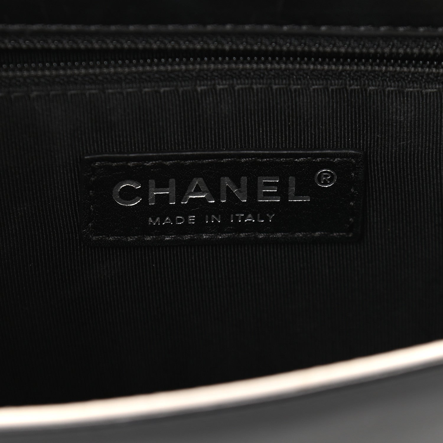 Chanel Glazed Calfskin Medium Boy Flap Black White 6 of 10