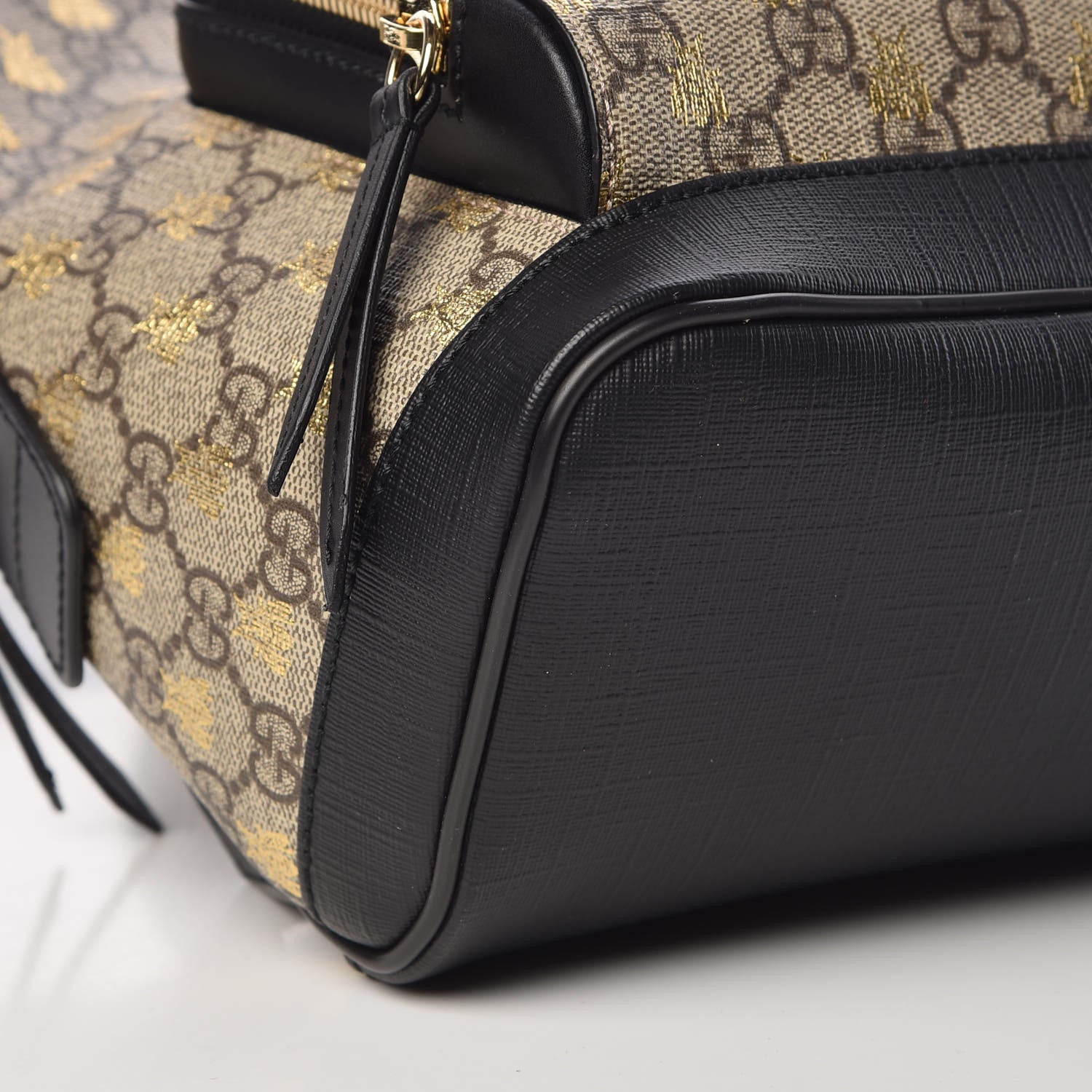 Gucci GG Supreme Monogram Bees Print Small Day Backpack Beige Oro Black 8 of 9