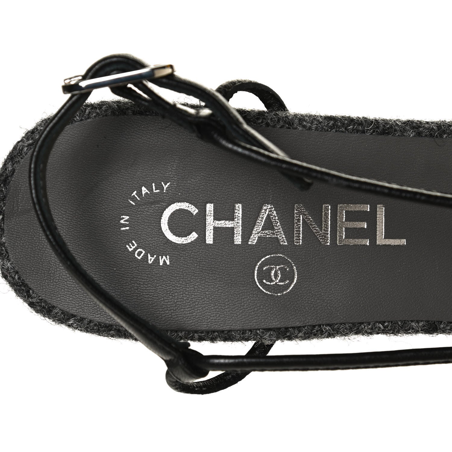 Chanel Tweed Satin Slingback Cap Toe Bow Pumps 39.5 Grey Black 10 of 11