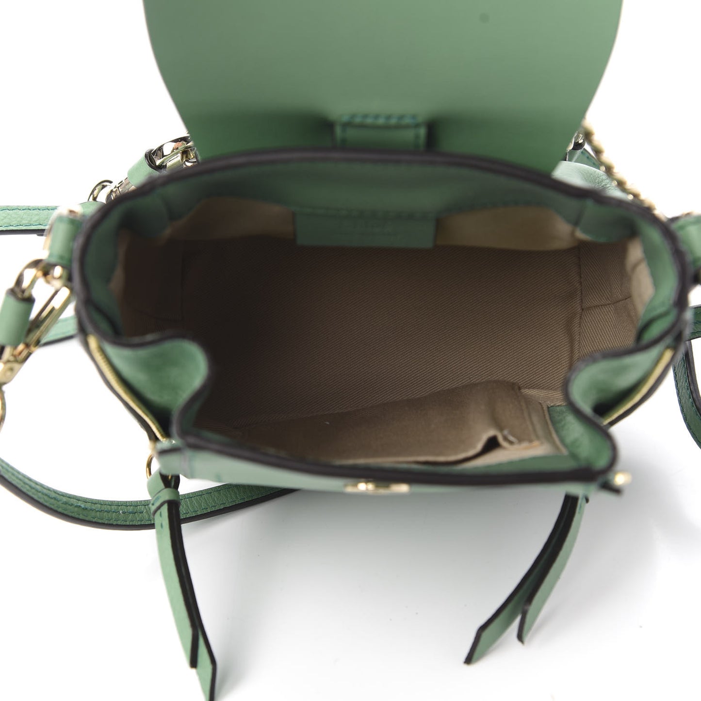 Suede Calfskin Mini Faye Backpack Happy Green