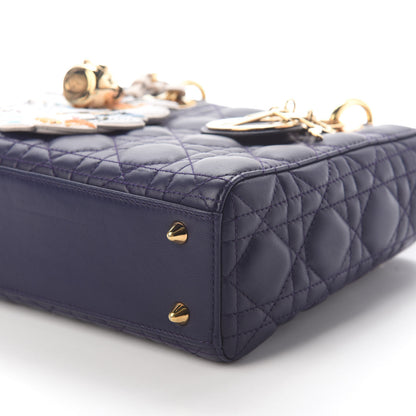 Christian Dior Lambskin Cannage Small Jeweled Owl Lady Dior Blue 7 of 7