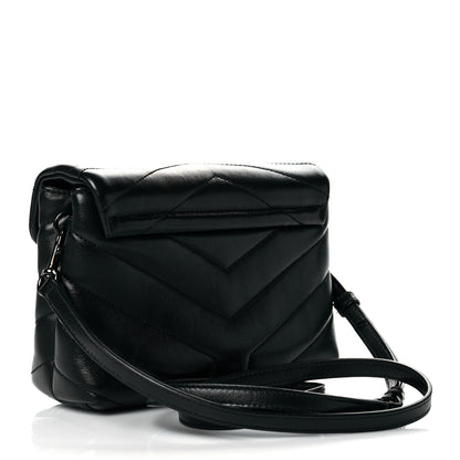 Saint Laurent Calfskin Y Quilted Monogram Toy Loulou Crossbody Bag Black 3 of 13