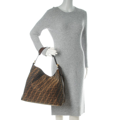Fendi Zucca Vitello Artic Large Hobo Tobacco Castagna 2 of 7