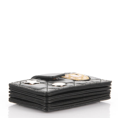 Christian Dior Lambskin Cannage Lucky Badges Lady Dior 5-Gusset Card Holder Black 4 of 8