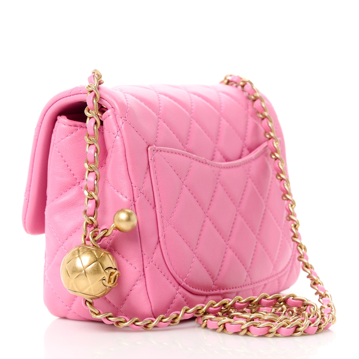 Chanel Lambskin Quilted Mini Pearl Crush Flap Pink 3 of 11