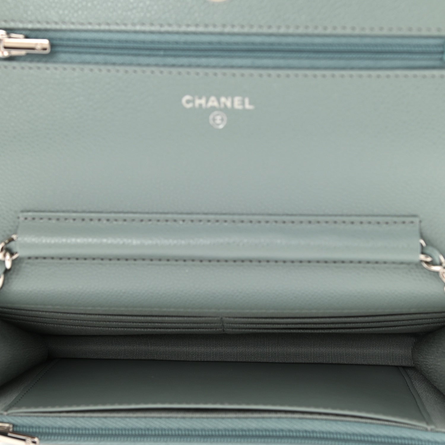 Chanel Caviar Quilted Wallet On Chain WOC Dark Green 4 of 11