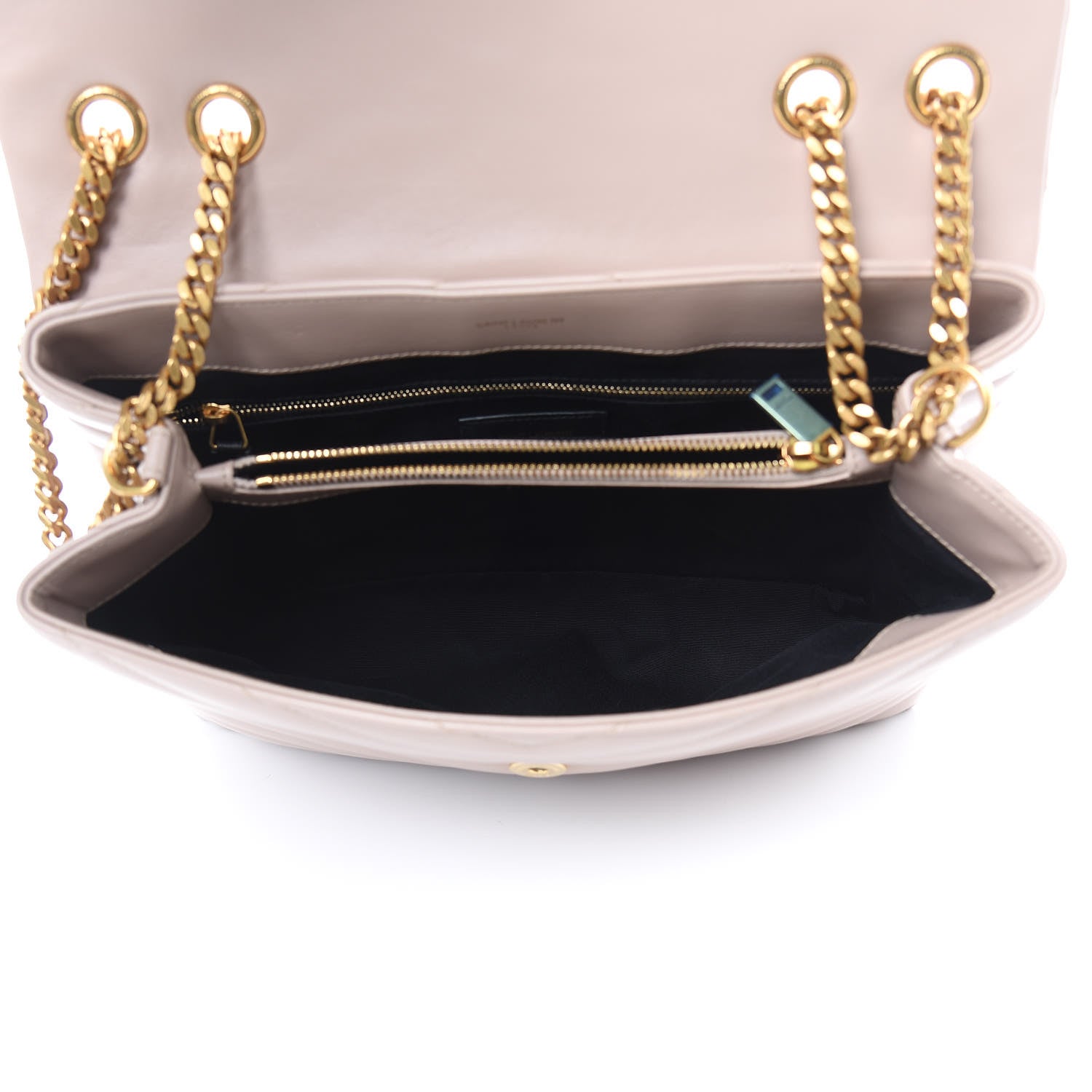 Saint Laurent Calfskin Y Quilted Monogram Medium Loulou Chain Satchel Light Natural 5 of 9