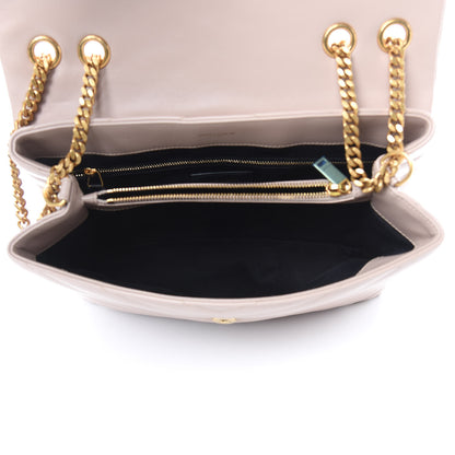 Saint Laurent Calfskin Y Quilted Monogram Medium Loulou Chain Satchel Light Natural 5 of 9