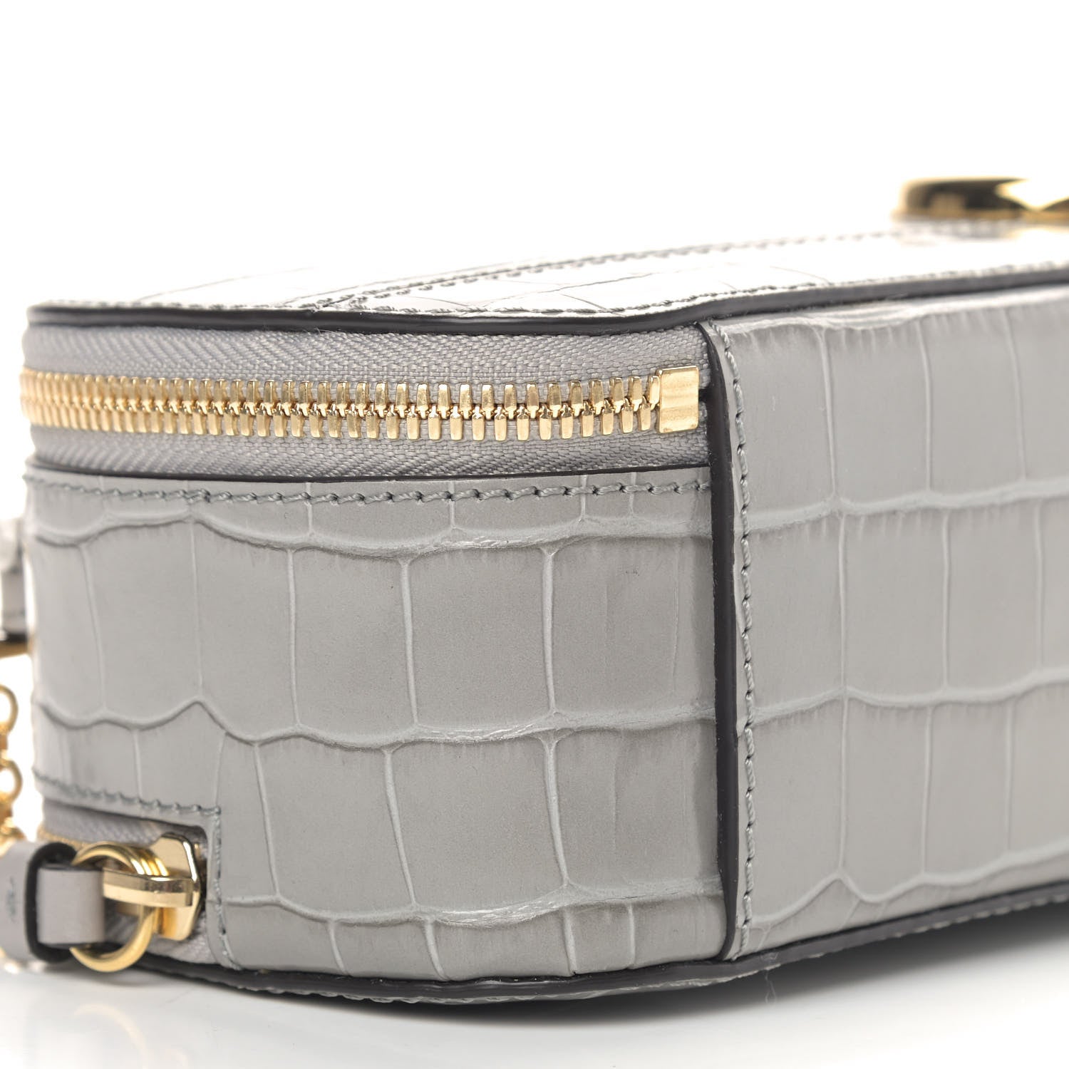 Chloe Calfskin Crocodile Embossed Mini C Vanity Bag Stormy Grey 7 of 11