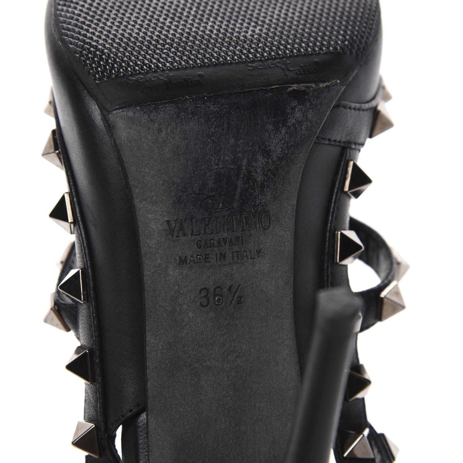 Valentino Garavani Nappa Rockstud Ankle Strap Pumps 36.5 Black 9 of 9
