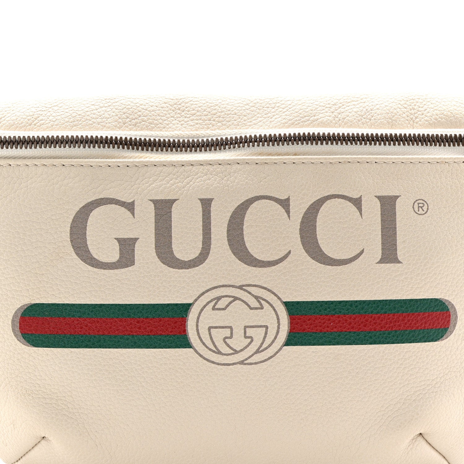 Gucci Grained Calfskin Logo Belt Bag White 8 of 10