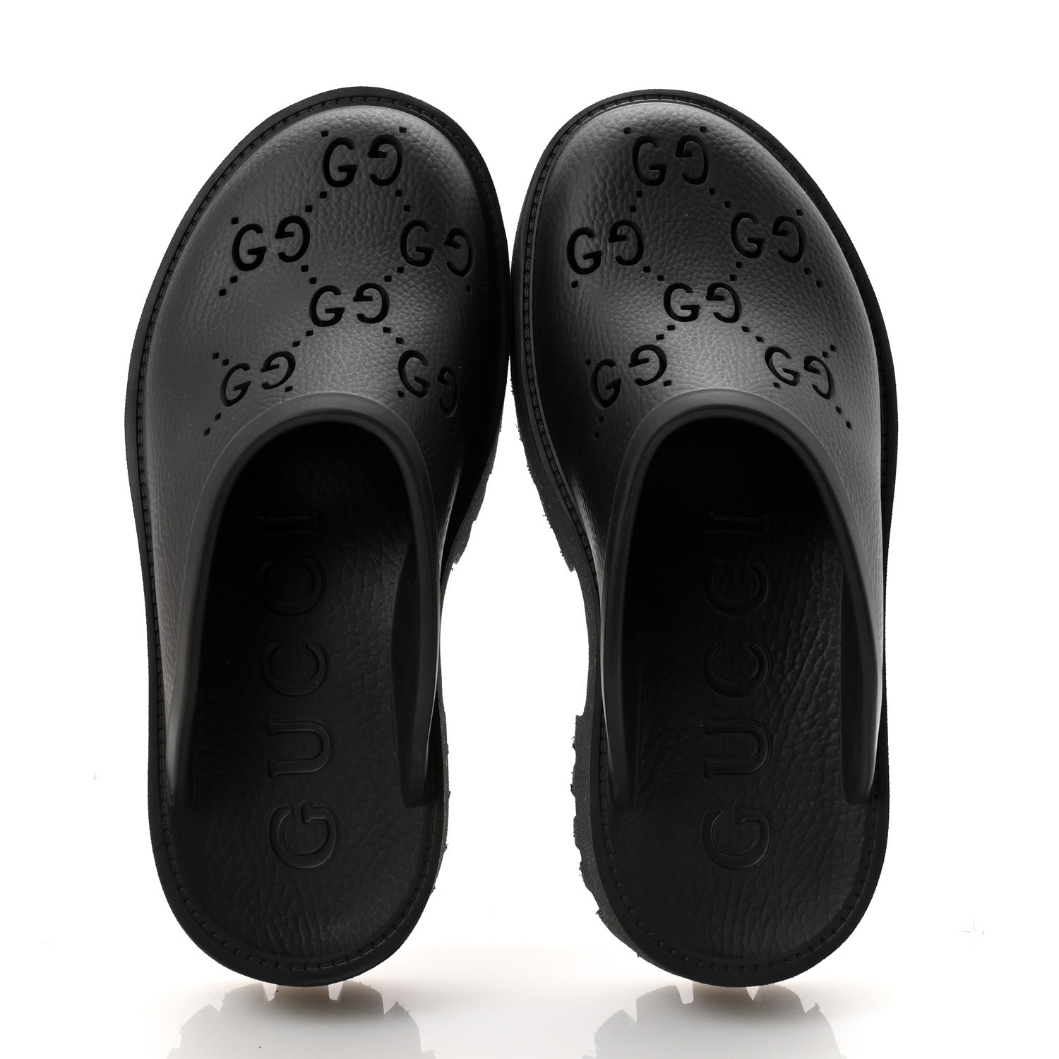 Gucci Rubber GG Monogram Perforated Elea Platform 55mm Lug Sole
