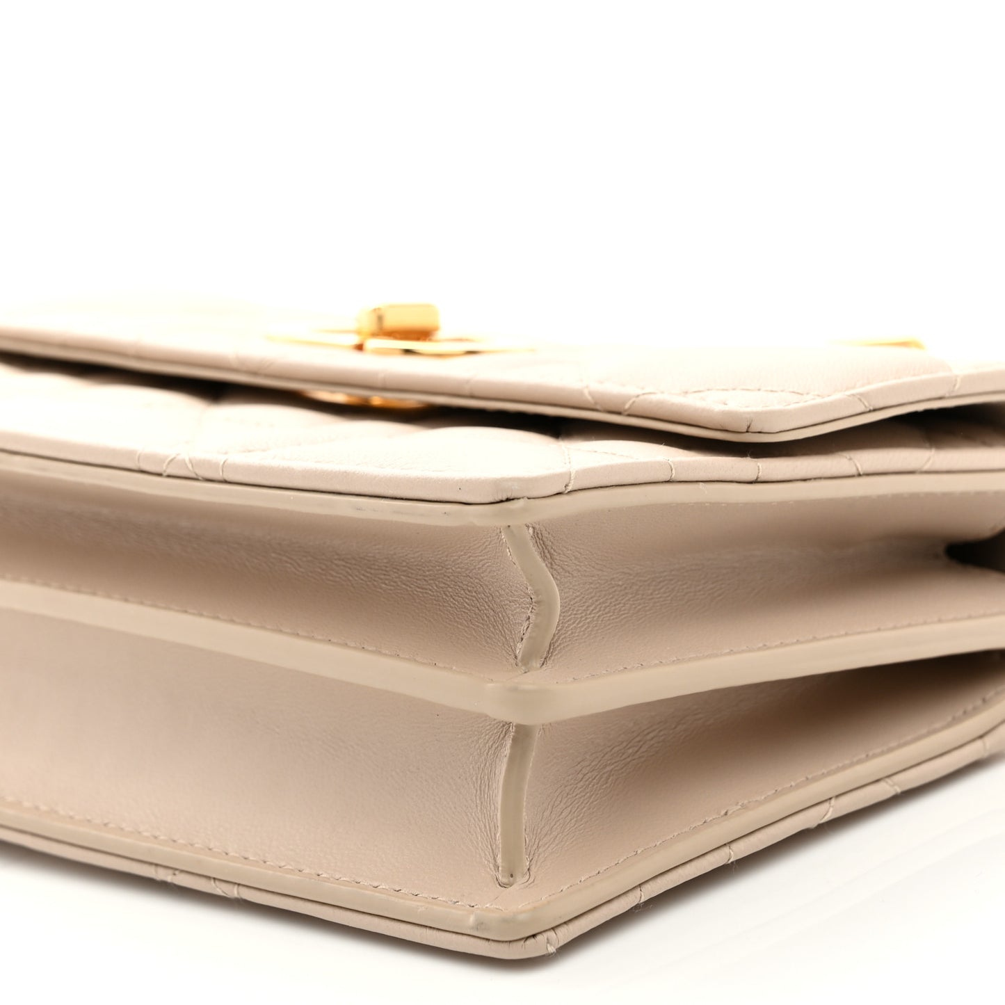 Lambskin Macrocannage Mini Miss Caro Bag Caramel Beige