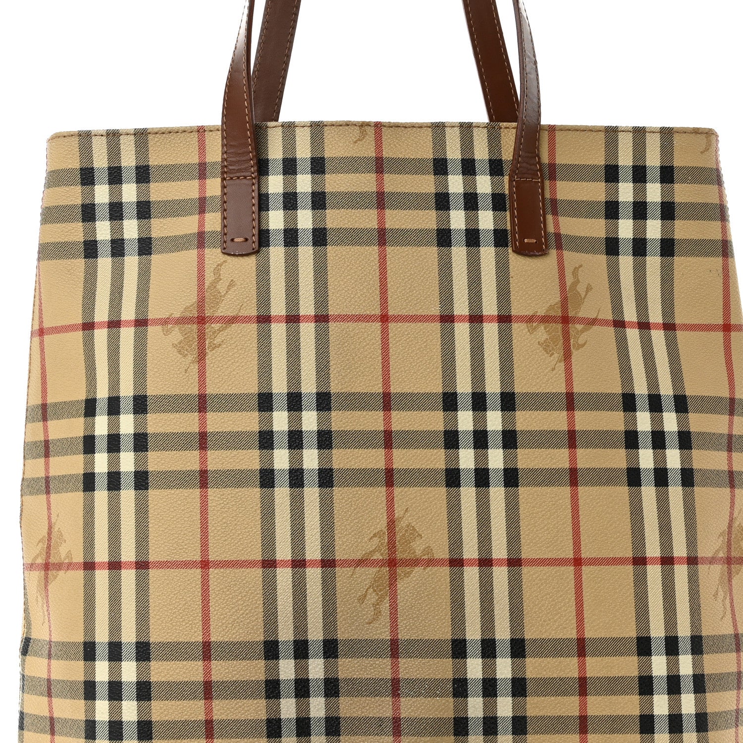 Burberry Haymarket Check Tote Brown 8 of 11