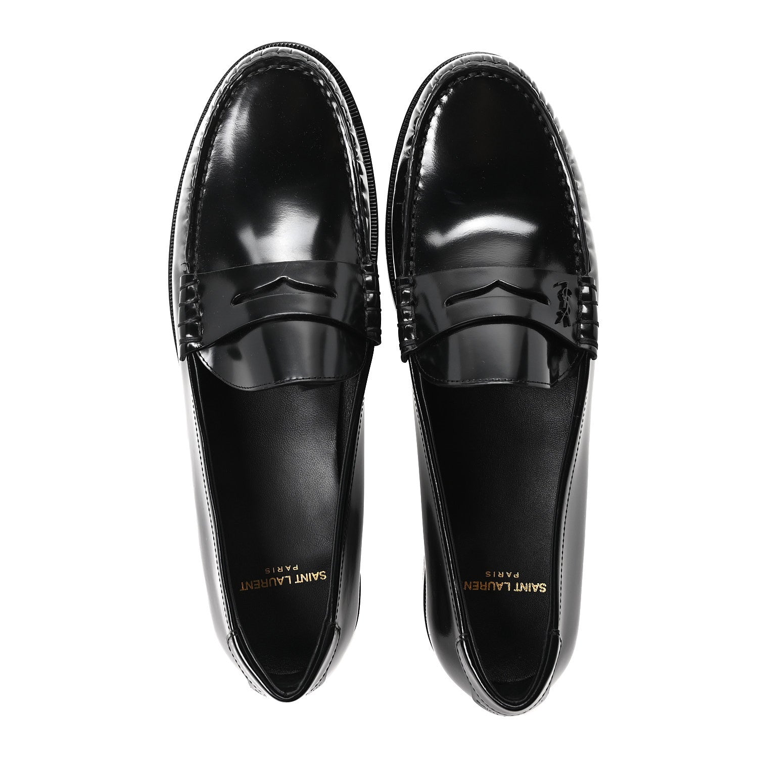 Saint Laurent Magnum Lux Calfskin Mens Le Loafer 15 Moccassins 42.5 Black 2 of 10