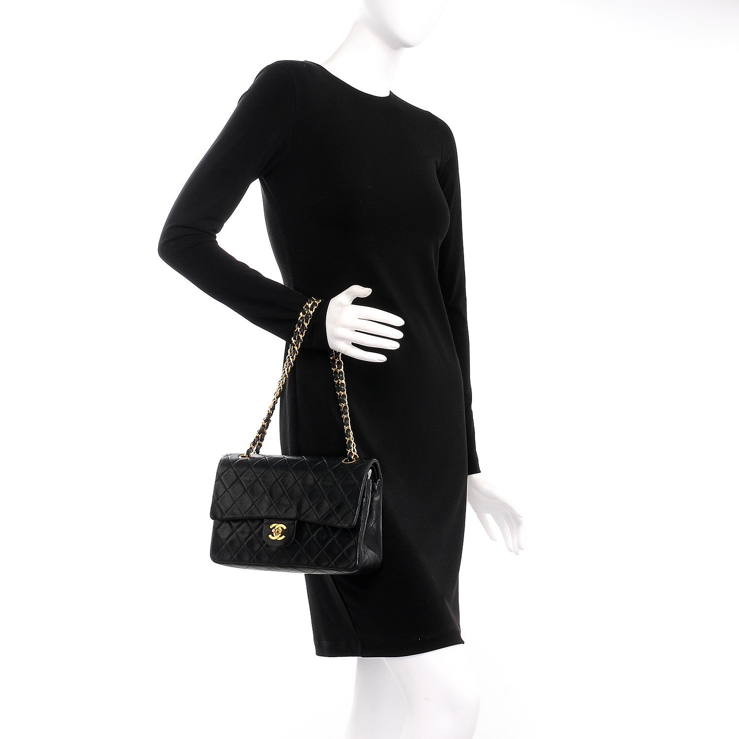 Chanel Lambskin Quilted Medium Double Flap Black 3 of 12