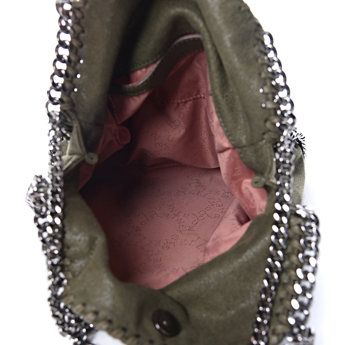 Shaggy Deer Mini Falabella Fold Over Tote Olive