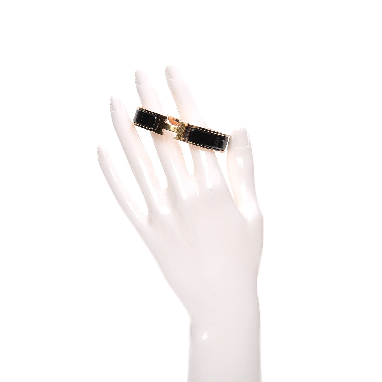 Enamel Narrow Clic Clac H Bracelet PM Black