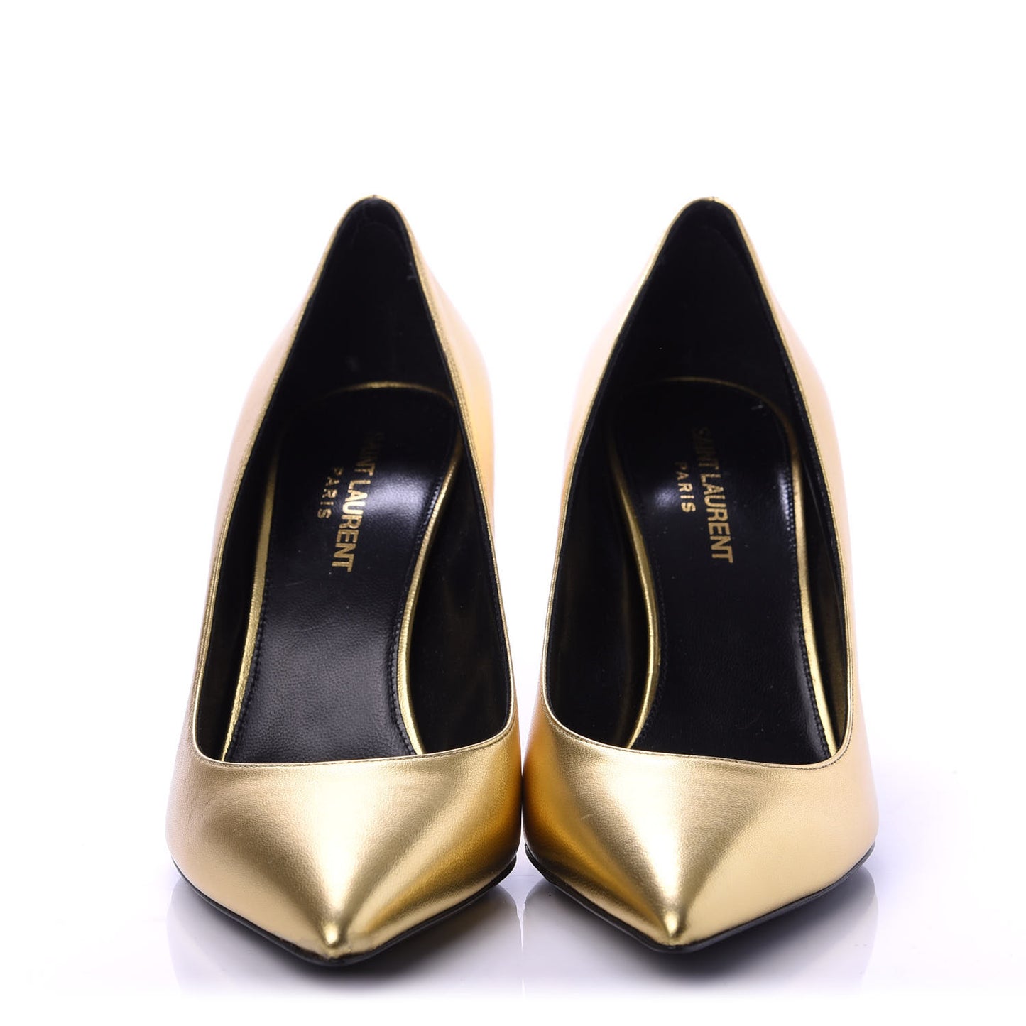 Metallic Calfskin Opyum 85 Pumps 38 Oro