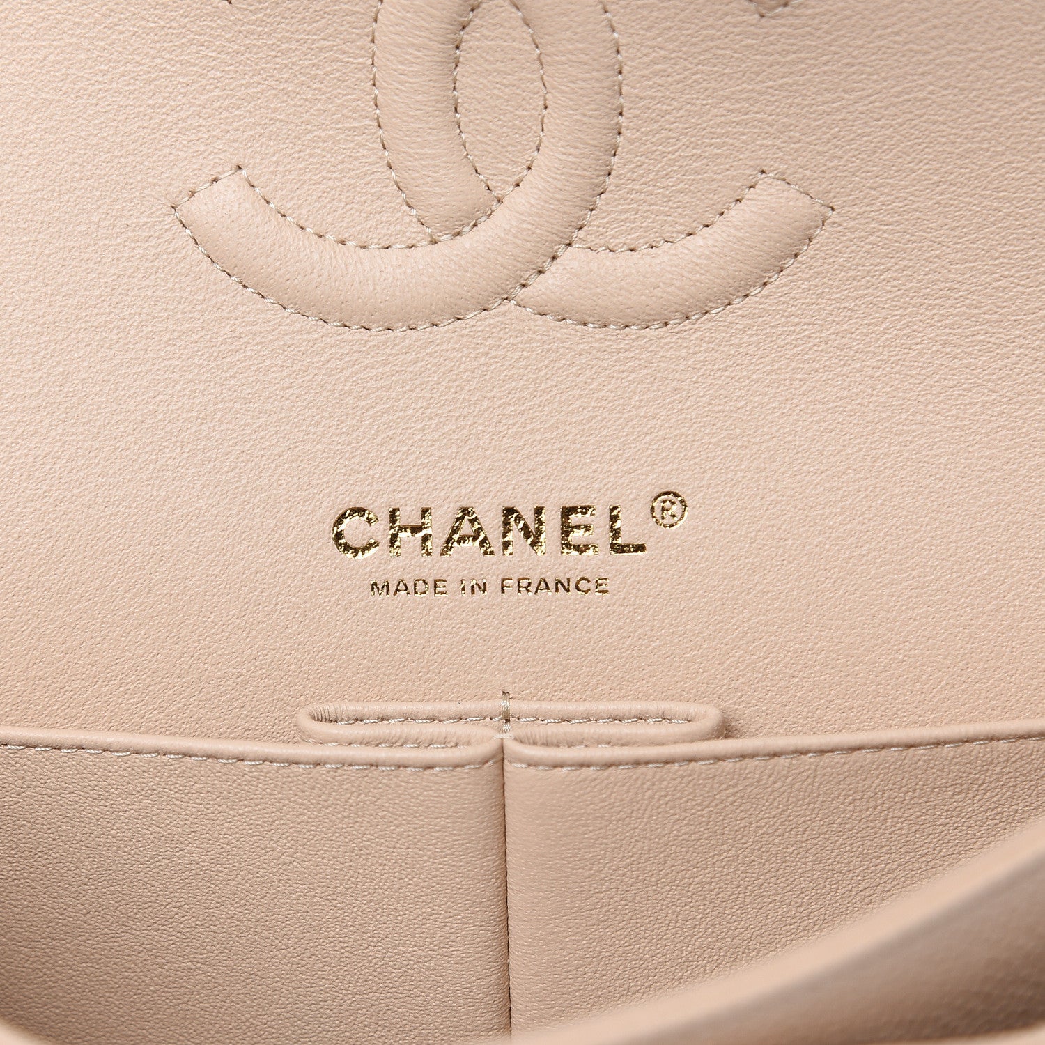 Chanel Caviar Quilted Medium Double Flap Beige 6 of 10