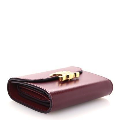 Celine Shiny Calfskin Small Triomphe Wallet Deep Burgundy 4 of 11