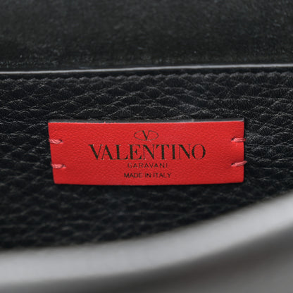 Valentino Garavani Grainy Calfskin Rockstud Double Flap Crossbody Bag Black 6 of 10