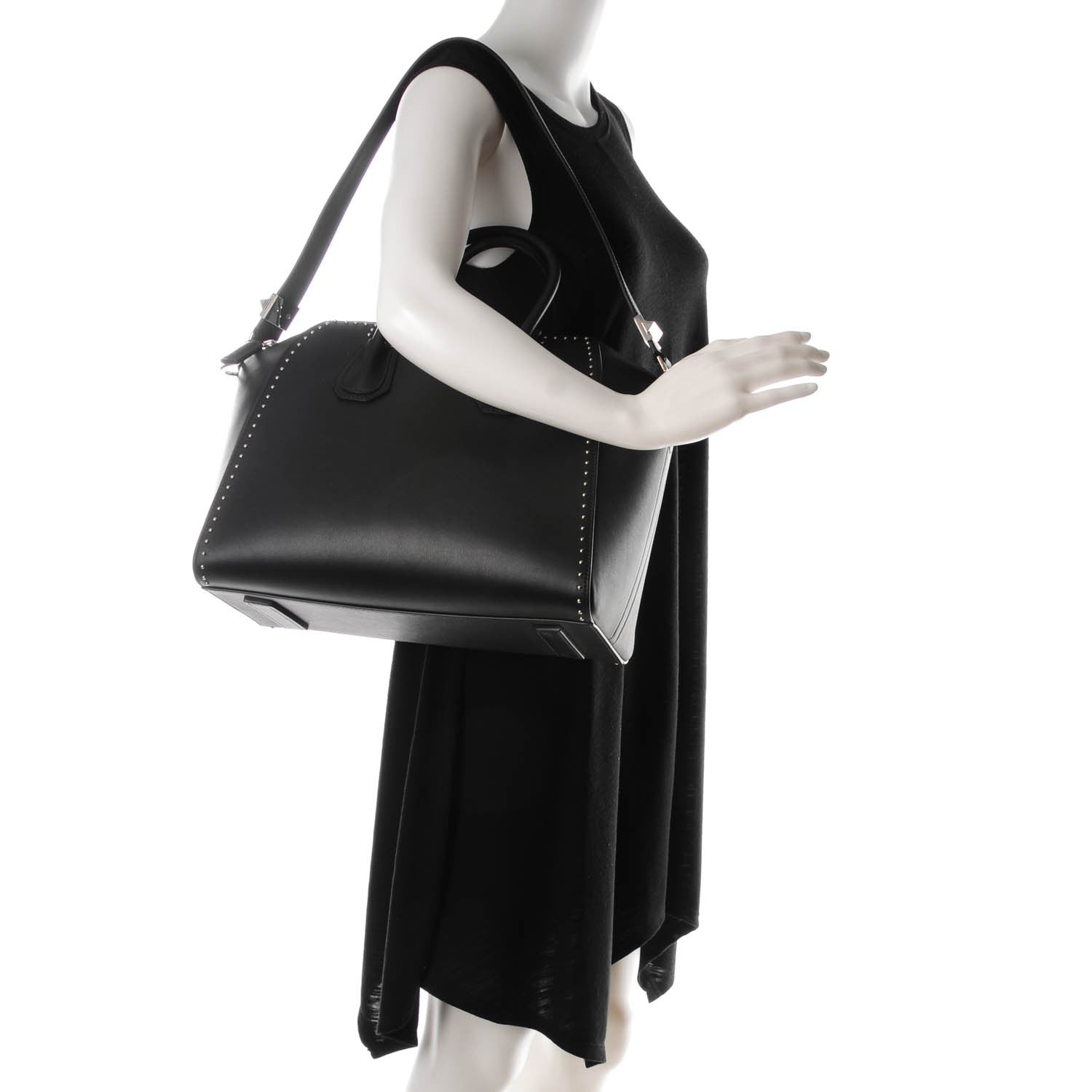 Givenchy Calfskin Medium Studded Antigona Black 2 of 7