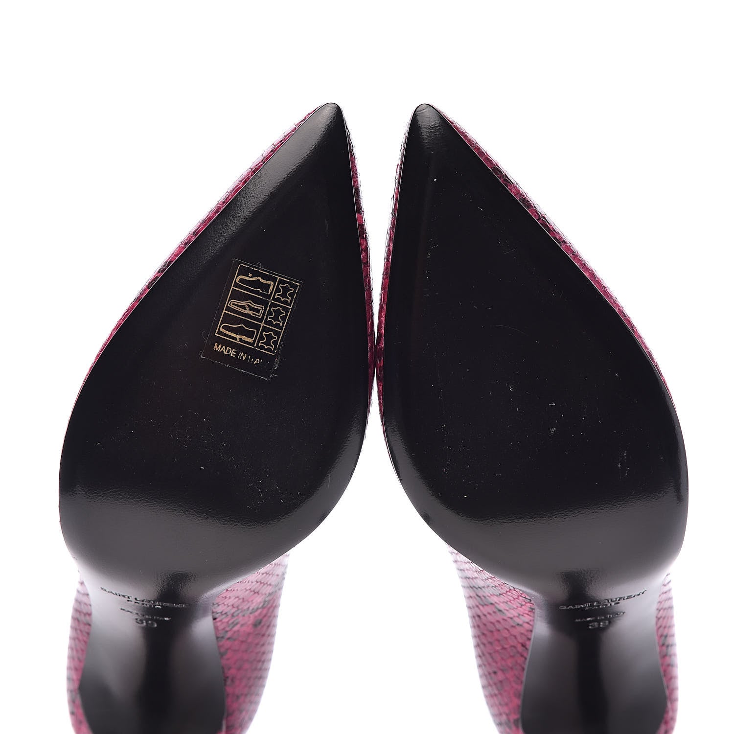 Saint Laurent Python Calfskin Embossed Classic Paris 105 Pumps 39 Fuchsia 8 of 11