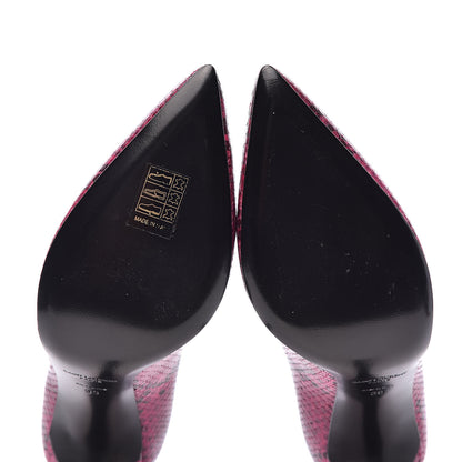 Saint Laurent Python Calfskin Embossed Classic Paris 105 Pumps 39 Fuchsia 8 of 11