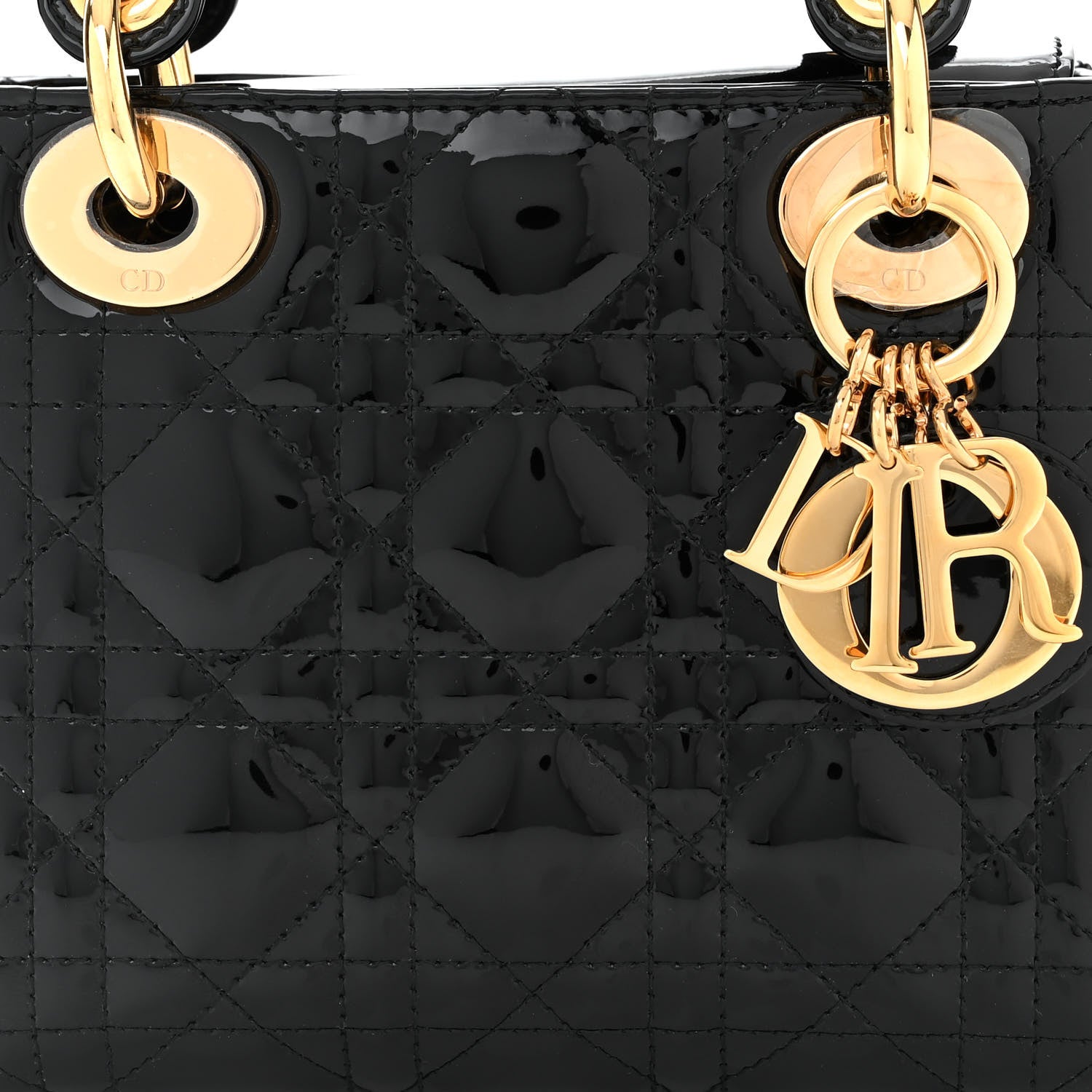 Christian Dior Patent Cannage Mini Lady Dior Black 8 of 10