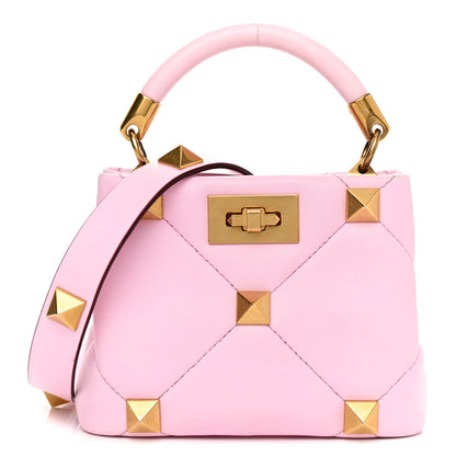 Valentino Garavani Nappa Mini Roman Stud The Handle Bag Pink Borealis 1 of 11