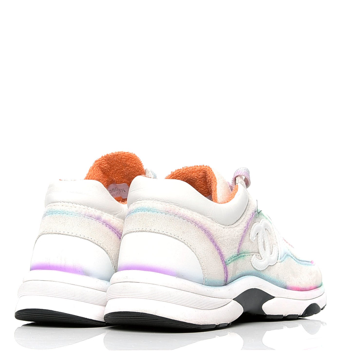 Wool Suede Calfskin CC Sneakers 38.5 Multicolor