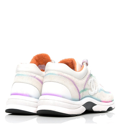 Chanel Wool Suede Calfskin CC Sneakers 38.5 Multicolor 3 of 4