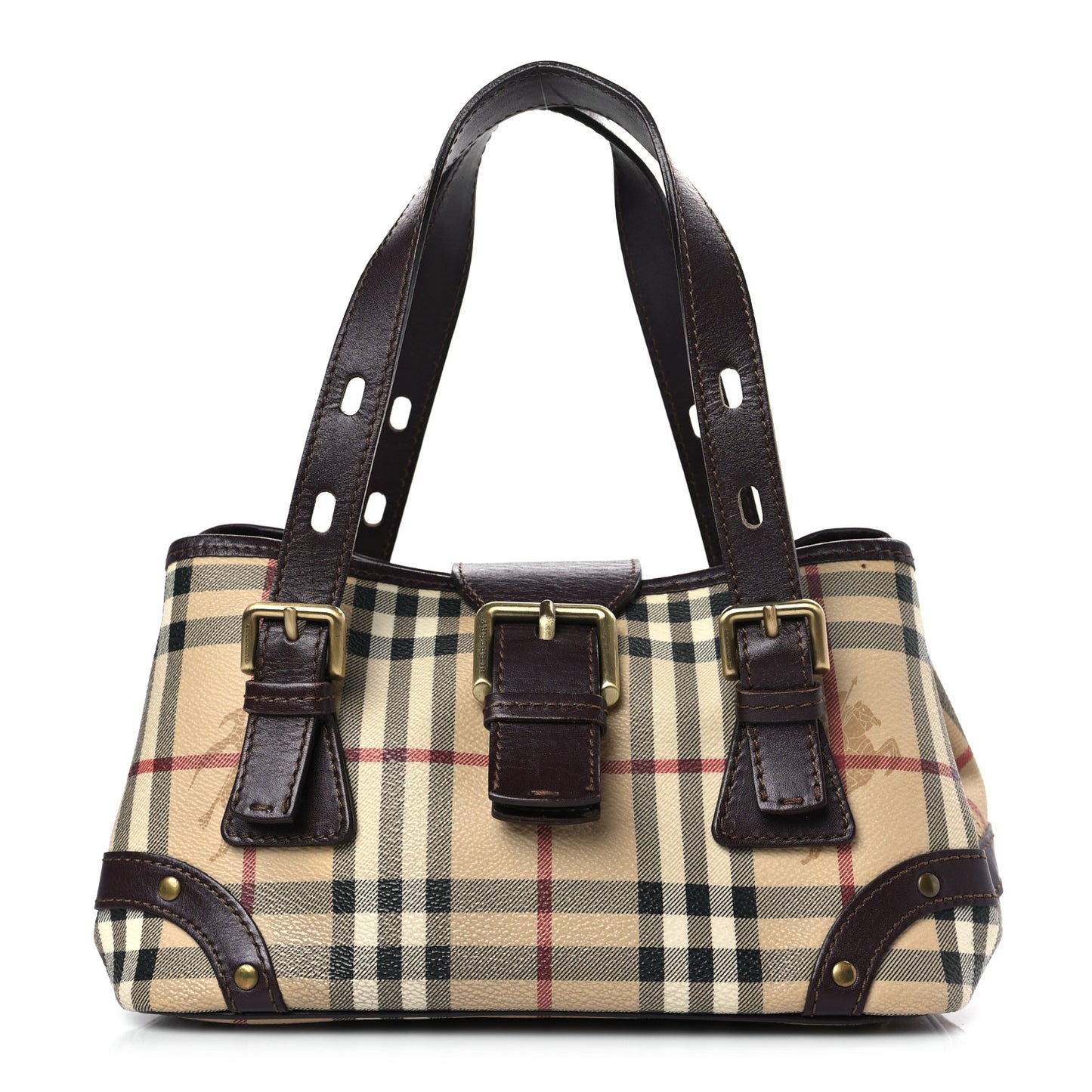 Haymarket Check Buckle Satchel Chocolate