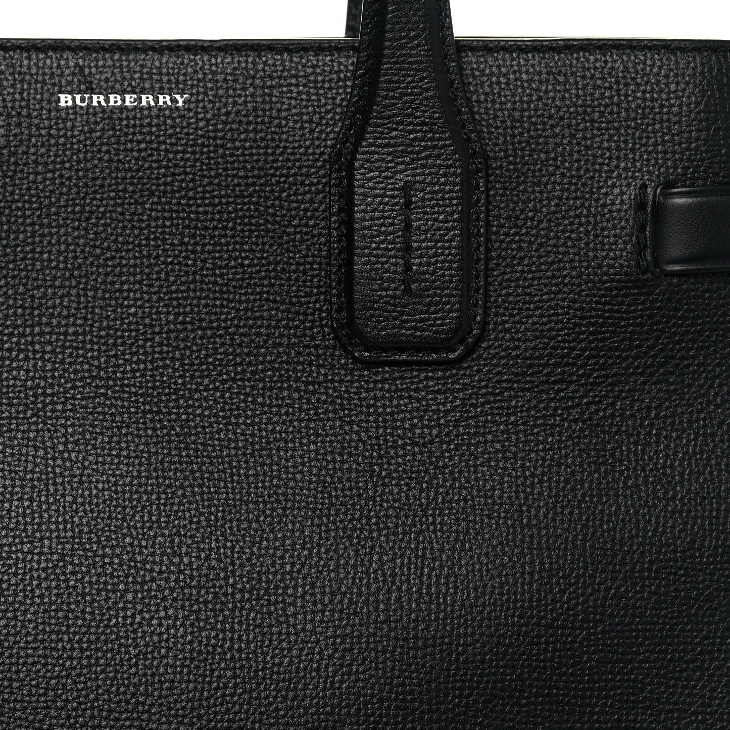 Grainy Calfskin House Check Medium Banner Tote Black