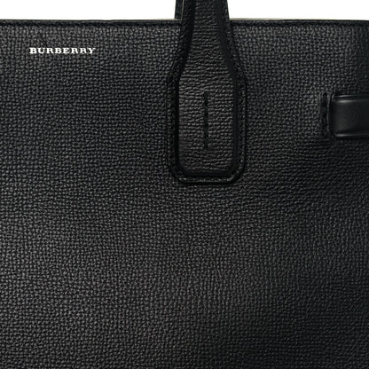 Burberry Grainy Calfskin House Check Medium Banner Tote Black 7 of 12