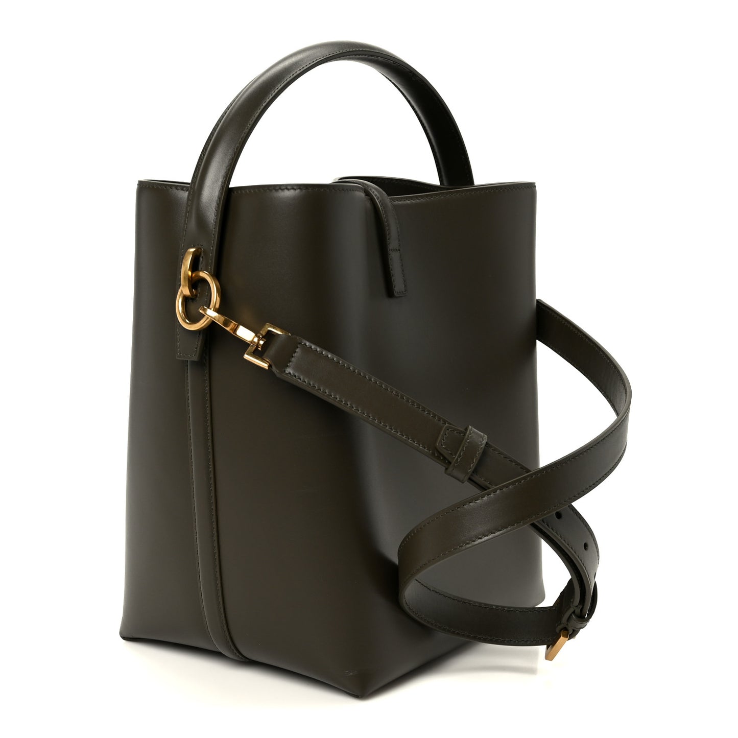 Shiny Calfskin Le 37 Bucket Bag Arabica