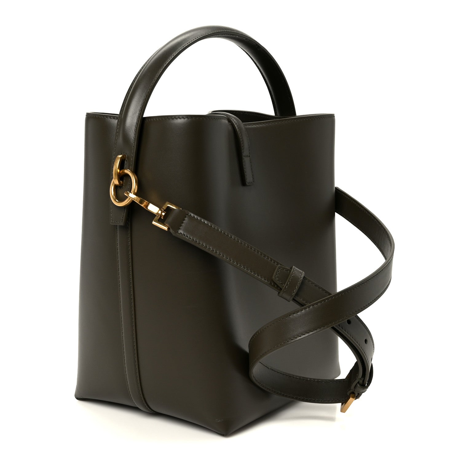 Saint Laurent Shiny Calfskin Le 37 Bucket Bag Arabica 4 of 11
