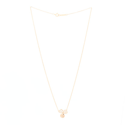 Tiffany 18K Rose Gold Diamond Paper Flowers Pendant Necklace 4 of 4