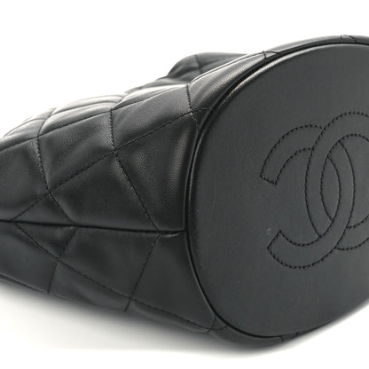 Chanel Lambskin Quilted My Perfect Chain Bucket Drawstring Bag Black 10 of 11
