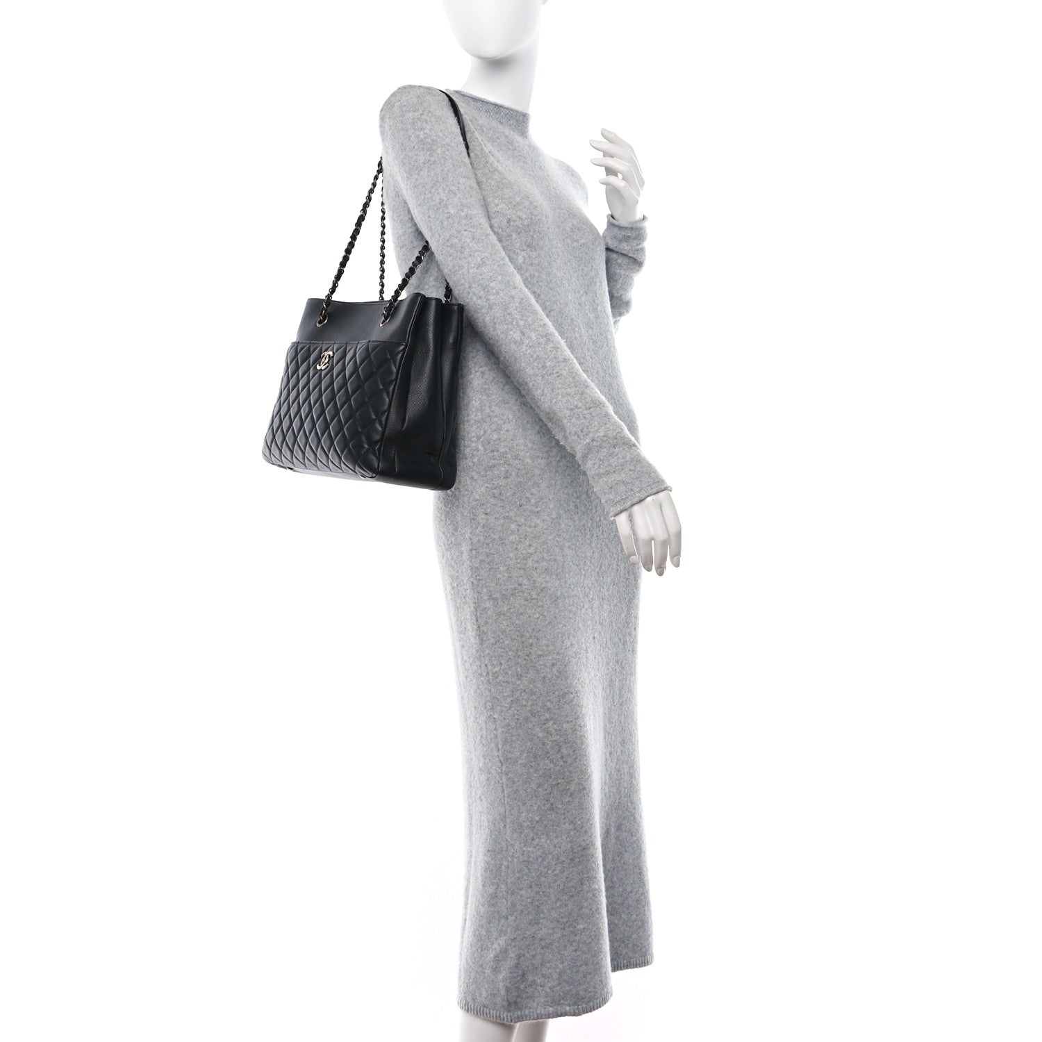 Chanel Caviar Quilted Urban Companion Shopping Tote Black 2 of 12