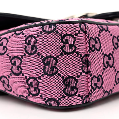 Gucci Monogram Multicolor Matelasse Diagonal Small GG Marmont Shoulder Bag Pink Blue 9 of 11