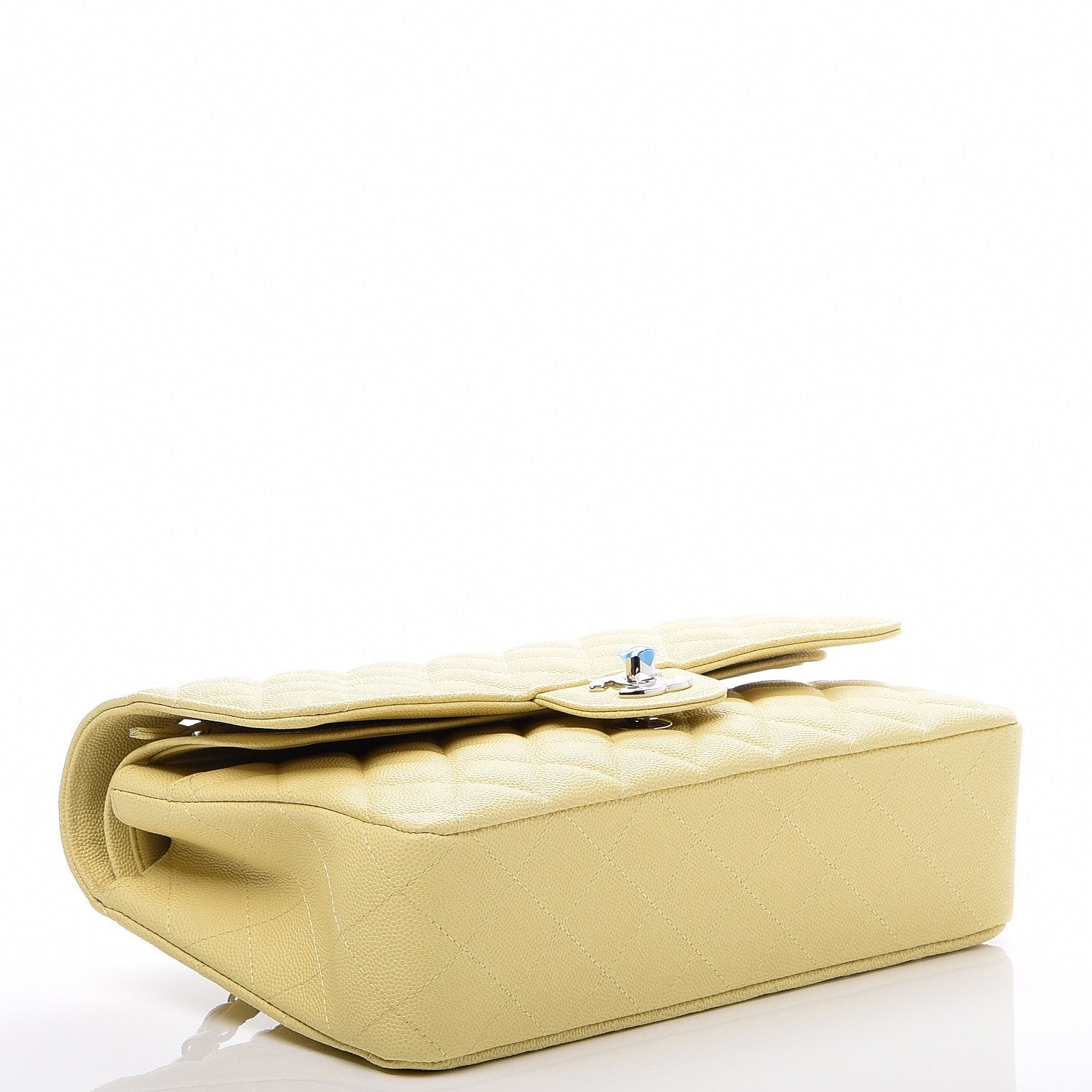 Chanel Caviar Quilted Medium Double Flap Light Yellow 4 of 8