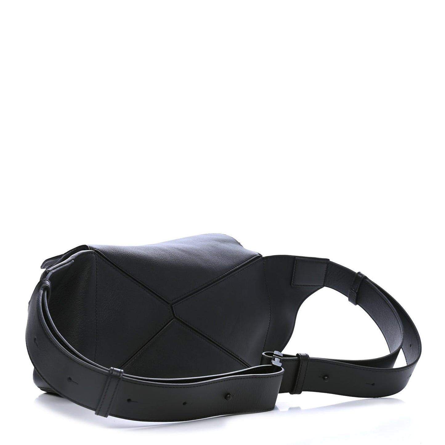 Calfskin Pansies Small Puzzle Bumbag Black
