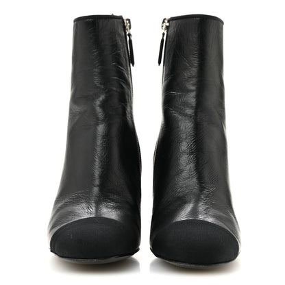 Chanel Crumpled Calfskin Cap Toe Chain Short Boots 35 Black 3 of 10